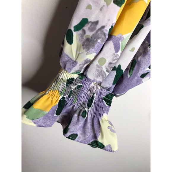 Entro Women's 2X Plus Size Beautiful Long Sleeve Abstract Floral Blouse - Picture 3 of 11